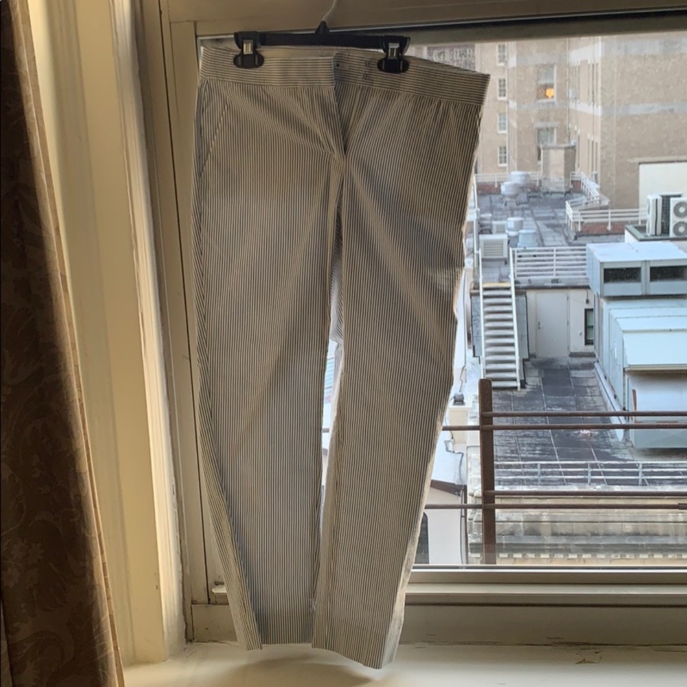 J Crew (tag on) seersucker blue and white pants